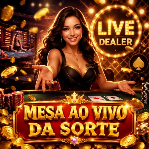 Dealer ao vivo em mesa de blackjack